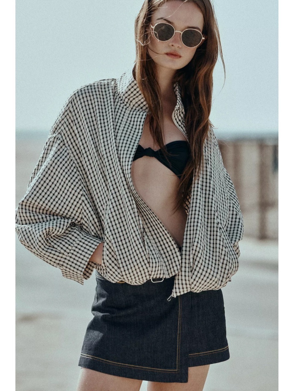 Zara PLAID BOMBER JACKET